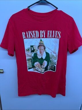 ELF Red "Raised By Elves" Graphic Tee